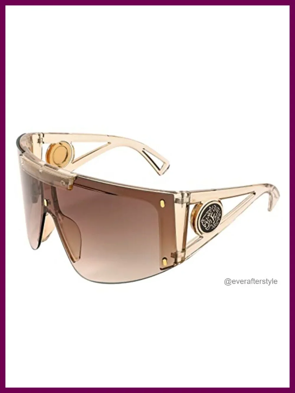 Oversized Wrap Sunglasses UV400 Protection One Piece Lens